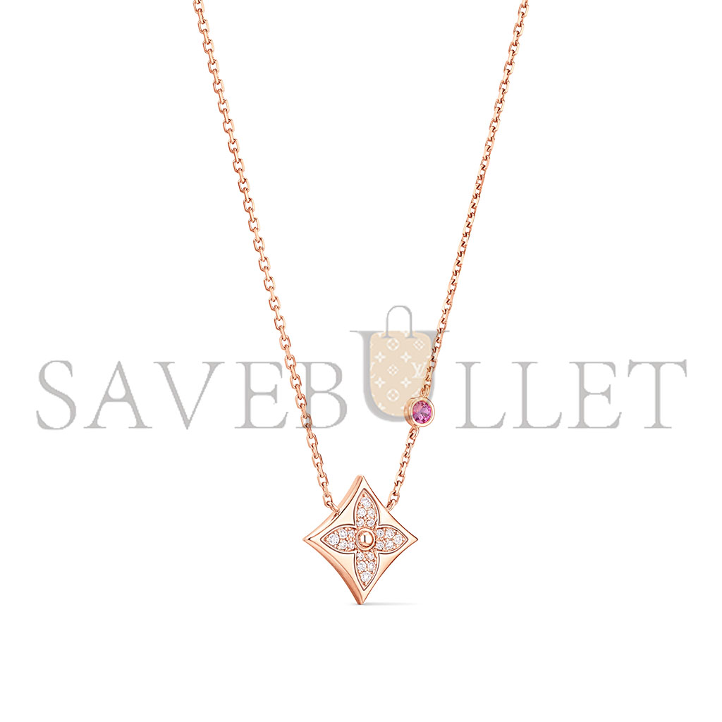 l**is v*t*n color blossom qixi limited edition bb star pendant, pink gold, pink sapphire and Di*m*nds q03274